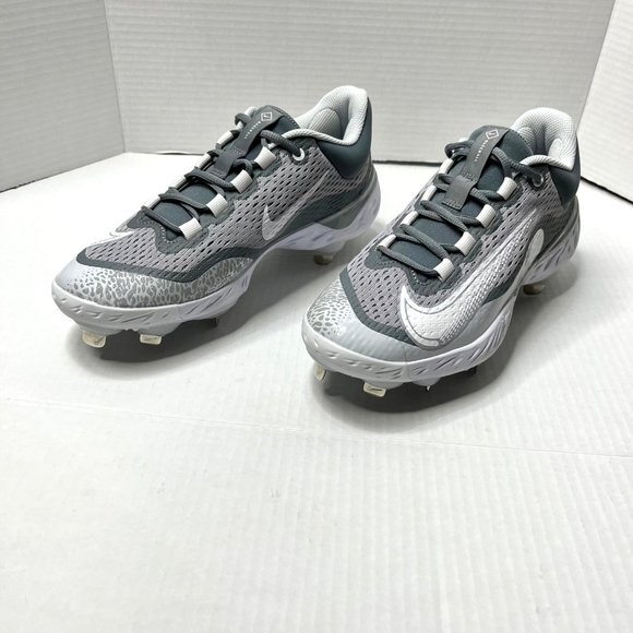 Nike Alpha Huarache Elite 4 Low Cleats White Wolf Grey DJ6521-012 Men Size - Picture 3 of 14